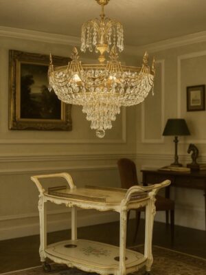 Vintažinis krištolo lubinis sietynas "Aurora Royale"