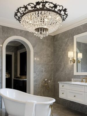 Prabangus vintažinis lubinis šviestuvas "Noir Lumiere"