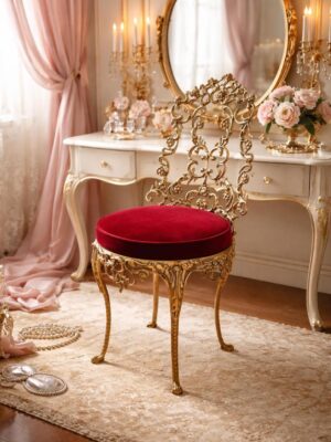 Vintažinė bronzinė kėdutė "Madame Rouge"