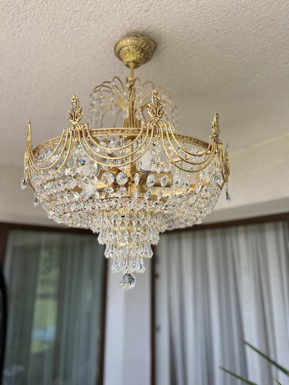 Vintažinis krištolo lubinis sietynas "Aurora Royale" - Image 2