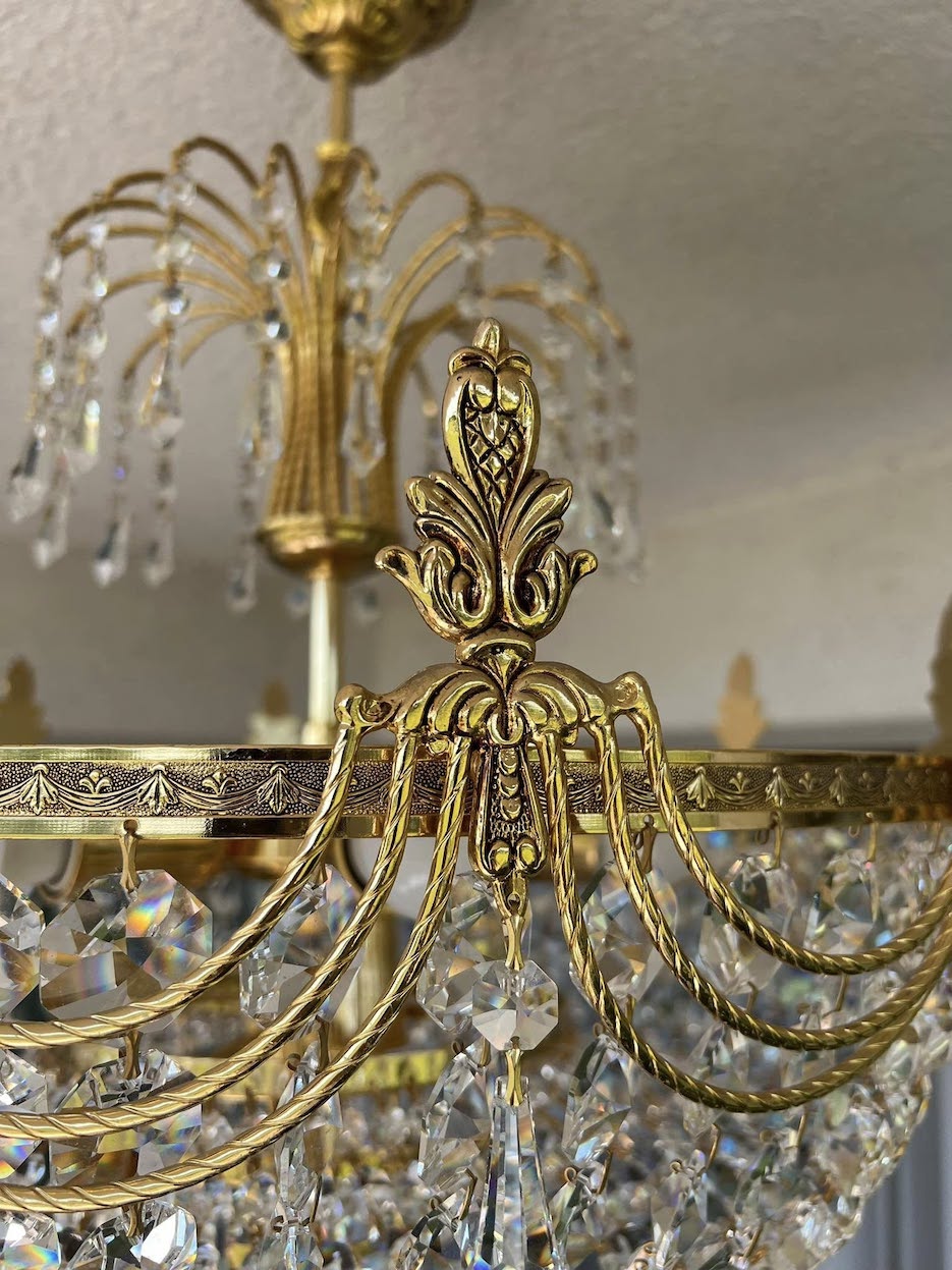 Vintažinis krištolo lubinis sietynas "Aurora Royale" - Image 3