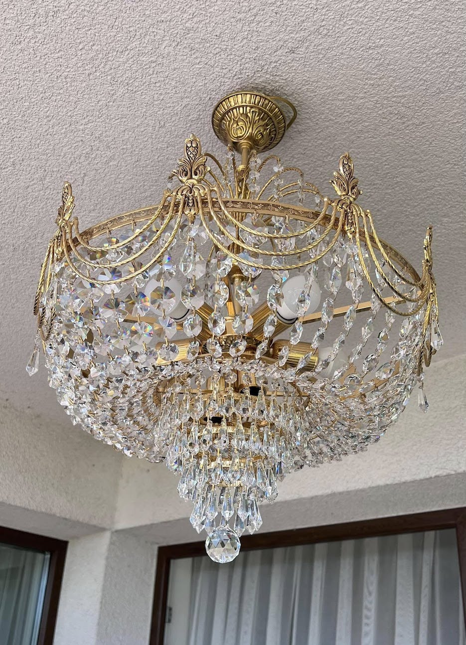 Vintažinis krištolo lubinis sietynas "Aurora Royale" - Image 4