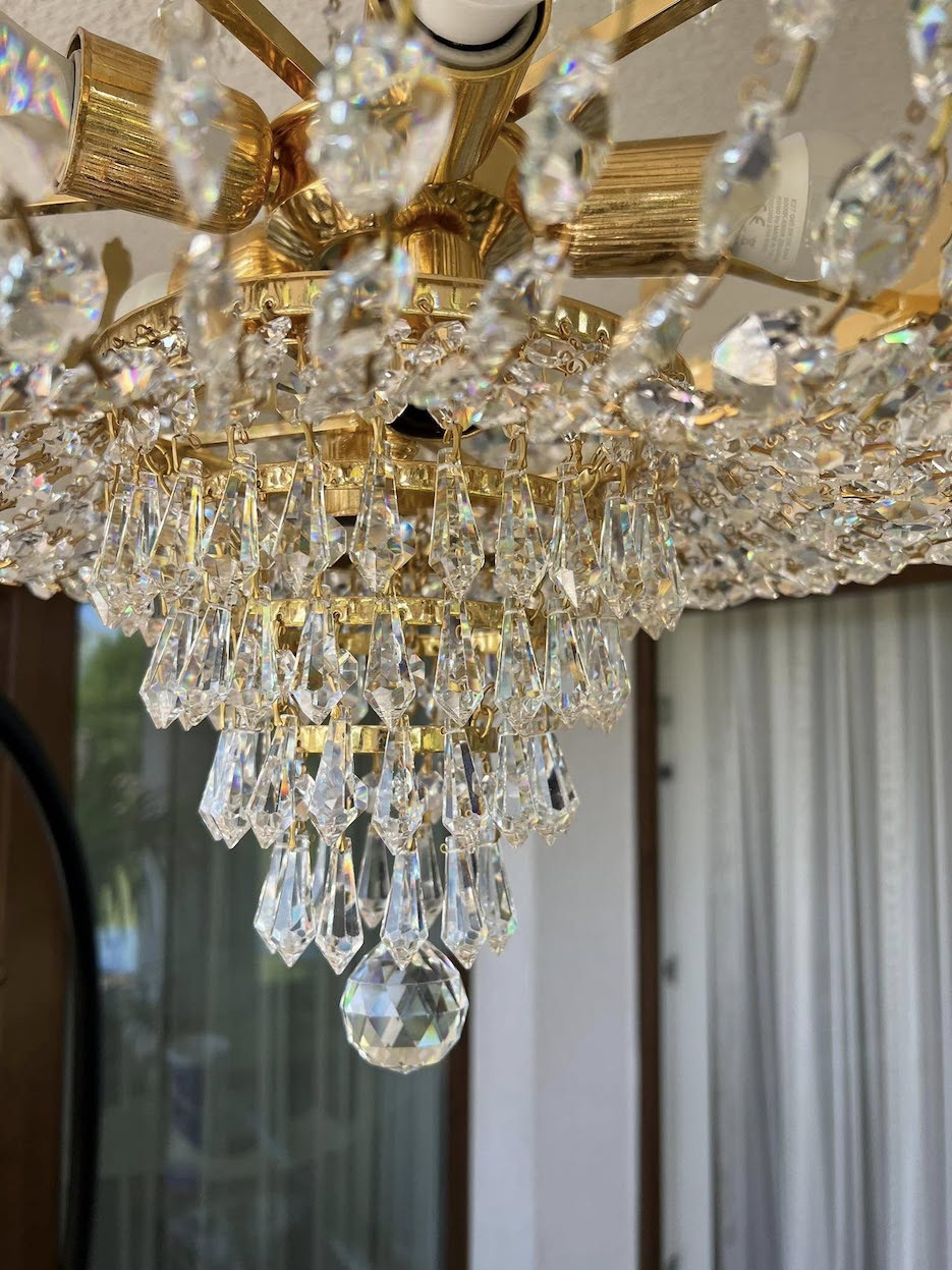 Vintažinis krištolo lubinis sietynas "Aurora Royale" - Image 5