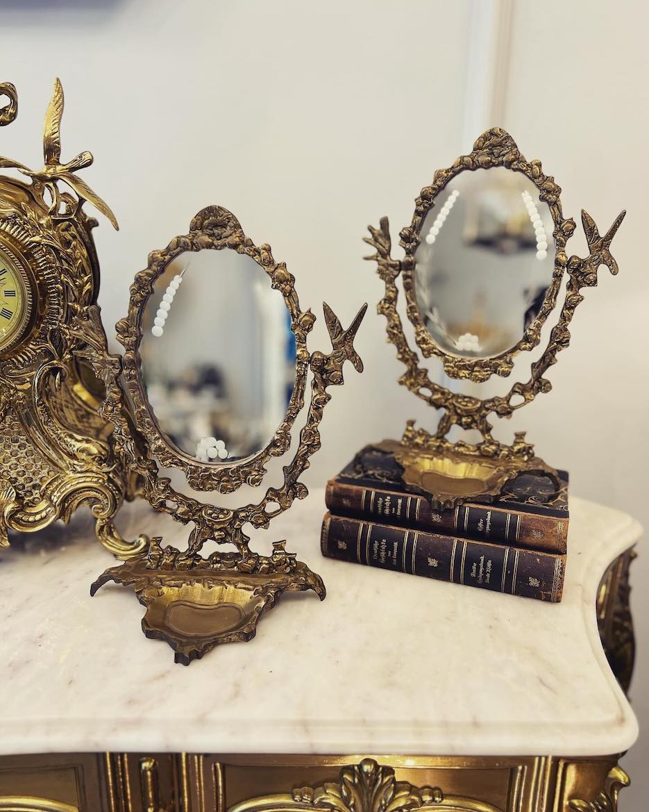 Vintažinis stalinis veidrodėlis - "Belle Époque"