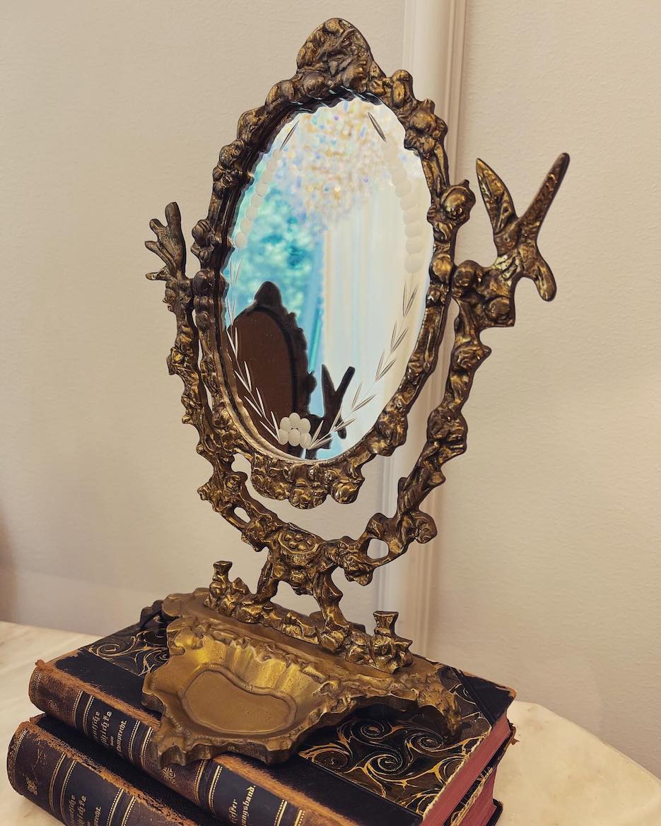 Vintažinis stalinis veidrodėlis - "Belle Époque" - Image 2