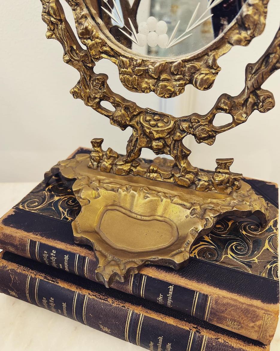 Vintažinis stalinis veidrodėlis - "Belle Époque" - Image 5