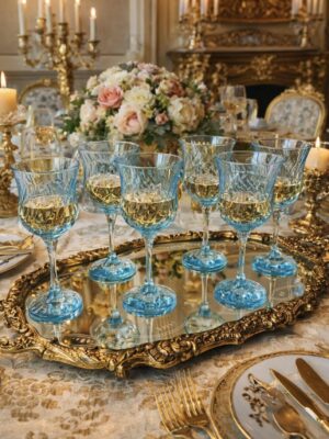 Itališkos murano stiklo vintažinės taurės "Laguna Azzurra"