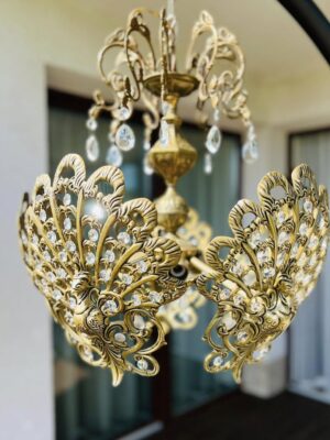 Vintažinis bronzos šviestuvas "Pavo"