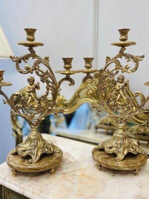 Unikalios, baroko stilistikos žvakidės "Angelino"