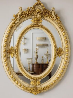 Unikalus pakabinamas veidrodis "Golden Cherubs"