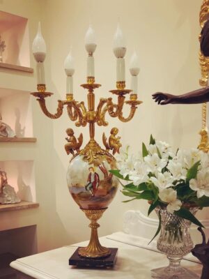 Unikalus antikvarinis stalinis šviestuvas "Cherub Flame"