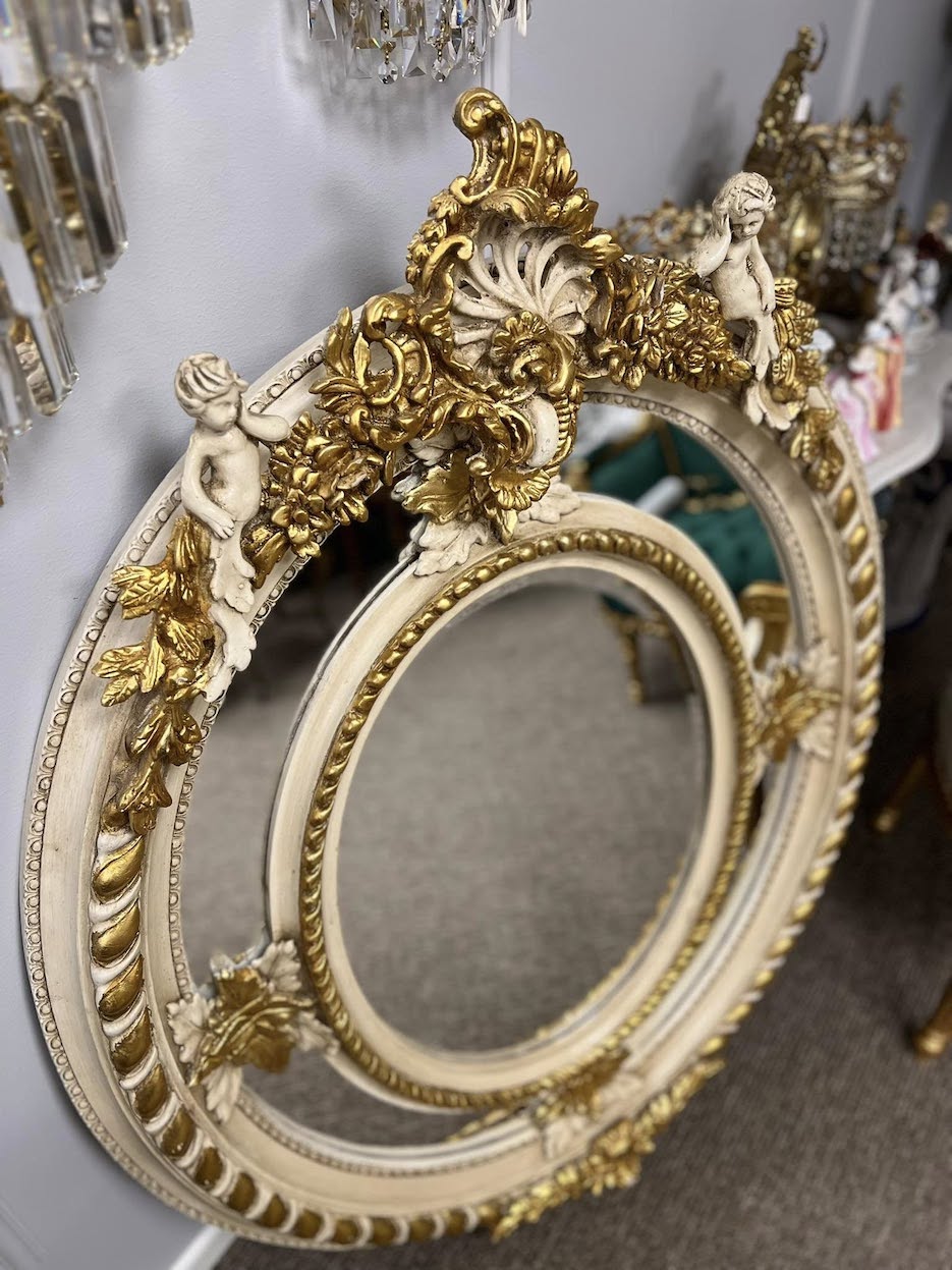 Unikalus pakabinamas veidrodis "Golden Cherubs" - Image 3