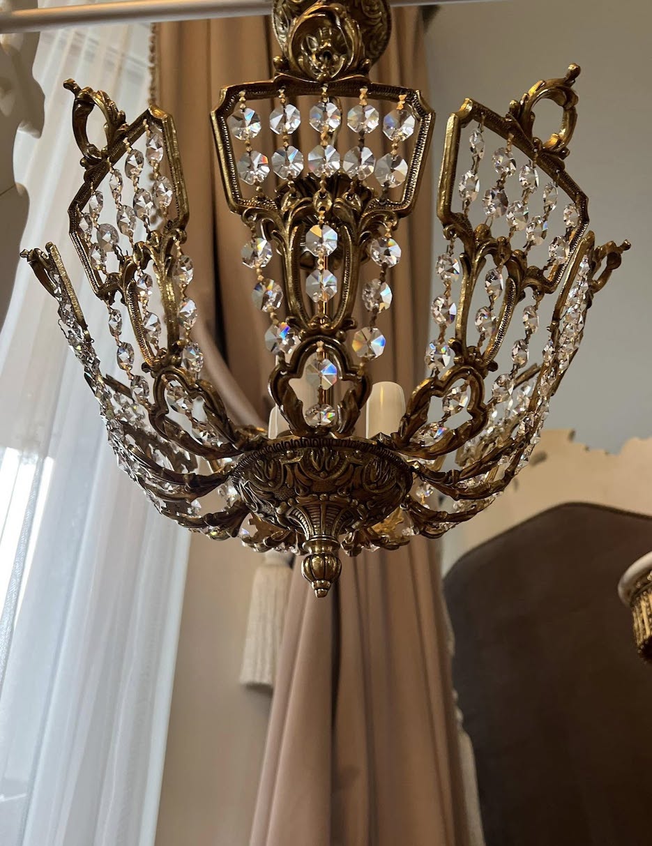 Subtilių formų, vintažinis lubinis šviestuvas "Vetro Lucia" - Image 3