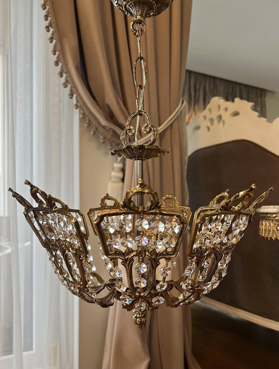 Subtilių formų, vintažinis lubinis šviestuvas "Vetro Lucia" - Image 2