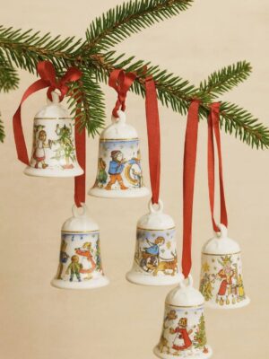 Porcelianiniai kalėdiniai varpeliai