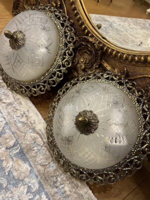 Vintažiniai, naudoti lubiniai šviestuvai "Louvre Duo"