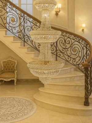 Įspūdingo dydžio trijų aukštų krištolo sietynas "Palais de Cristal"