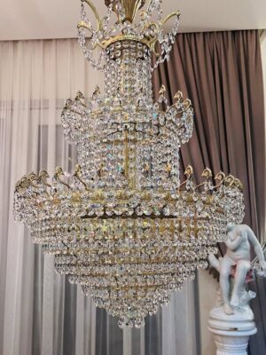 Vintažinis puošnus krištolo sietynas "Salone Diamante"