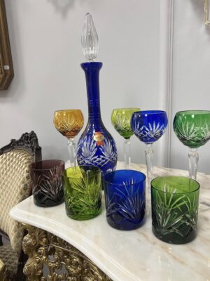 Vokiško spalvoto krištolo rinkinys „Anna Hütte“