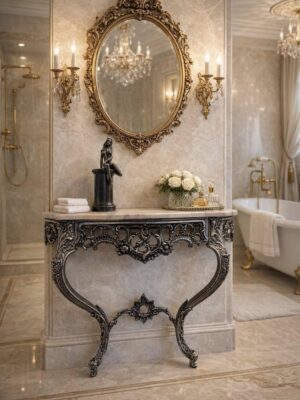 Vintažinė dekoratyvi konsolė "Noir Marquise"