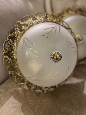 Vintažinis, naudotas lubinis šviestuvas "Soffio di Vetro"