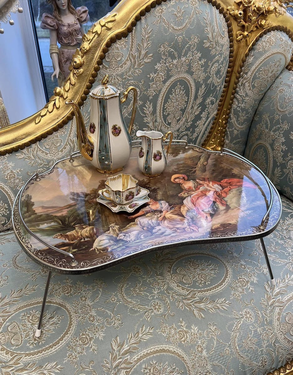 Senovinio žavesio lovos padėklas ant kojelių "Tavolino Serenità" - Image 3