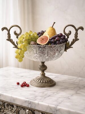 Daili ir elegantiška, vintažinė Bohemia krištolo vaisinė