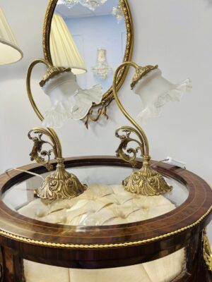 Vintažiniai bronzos staliniai šviestuvai " Fiore Elegante"