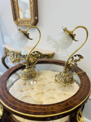 Prabangūs bronzos staliniai šviestuvai "Flora Eleganza"