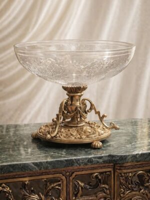 Baccarat stiliaus antikvarinis vaisių dubuo "Fruttiera Baccarat"
