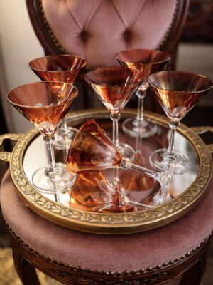 Vintažinės itališkos taurės "Rosé Luce"