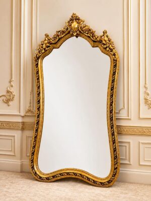 Puošnus ir prabangus aukso spalvos veidrodis "Miroir Versailles"