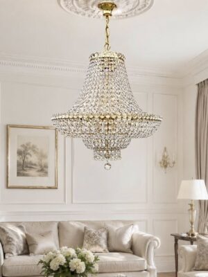 Prabangus, spindintis kalnų krištolo sietynas "Lustre Royale"