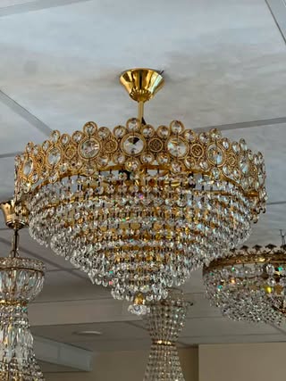 Puošnus naudotas krištolo šviestuvas "Fiore d'Oro" - Image 3