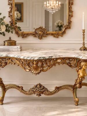 Didelė prancūziško stiliaus komoda su marmuriniu stalviršiu "Versailles Grande"