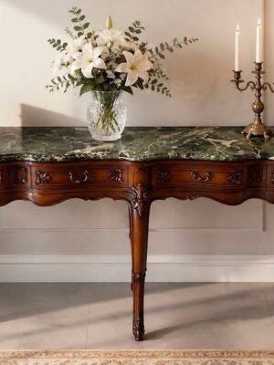 Didelė prancūziško stiliaus komoda su marmuriniu stalviršiu "Commode Elegante"