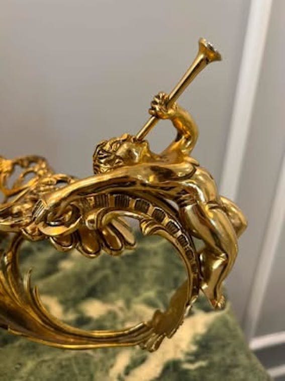 Unikali ir išskirtinio grožio vintažinė bronzos ažūrinė vaisinė "Musica Celeste" - Image 2