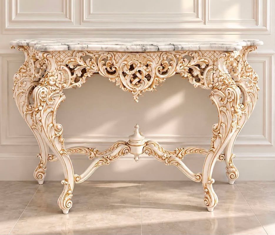 Įspūdinga prancūziško stiliaus medinė konsolė "Palais de Monaco"- Jovitti Edition
